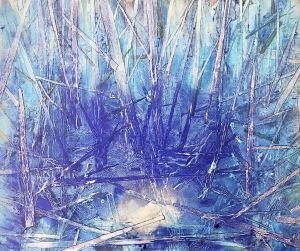 Fort ForÃªt, tape and acrylic on canvas, 2021